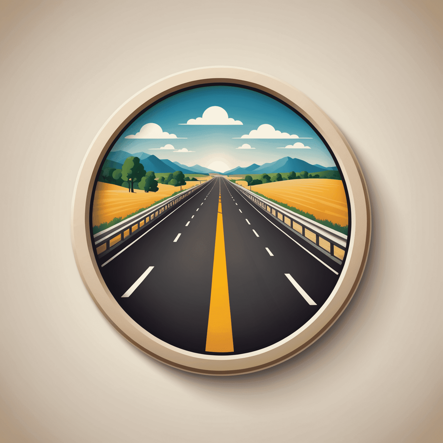 Vignette-de Logo mit stilisierter Autobahn und Mautsymbol